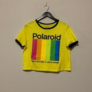 Yellow Polaroid Crop-Top